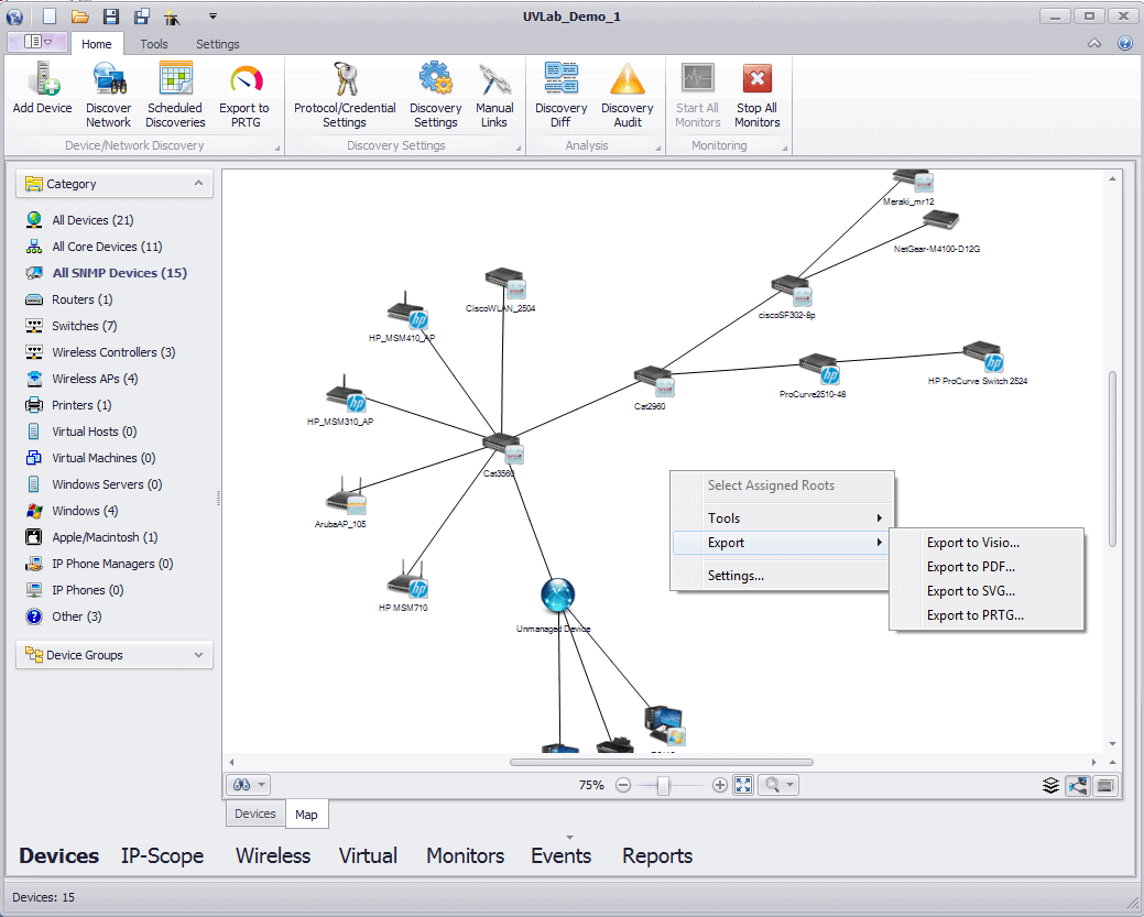 PRTG Export | UVexplorer